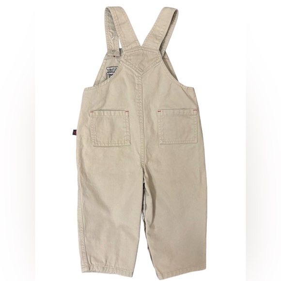 Vintage 90’s Baby Toddler Fire Department Cute Puppy Khaki Denim Overalls - 24M - Picture 13 of 16